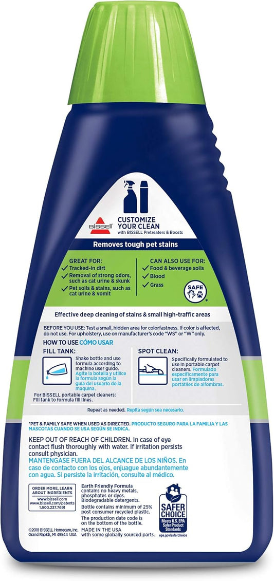 Bissell seventy-four R seven concentrated liquid spot cleaner bottle showing the non-toxic label.