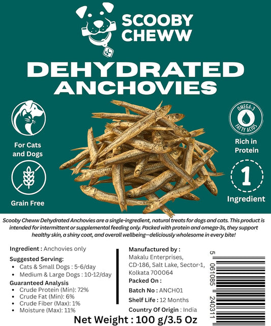 Natural dried fish treats for dogs close up