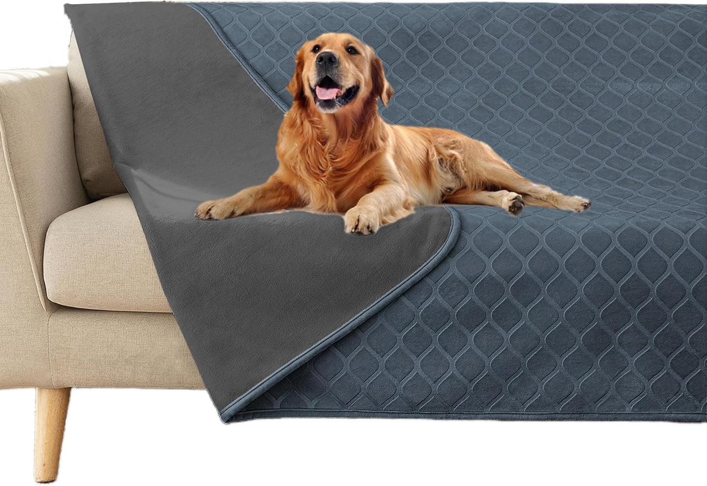 fuguitex Waterproof Dog Blanket Bed Cover Dog Crystal Velvet Moroccan Fuzzy Cozy Plush Pet Blanket Throw Blanket for Couch Sofa(40 * 60 inch, Cream+Beige) - Image 15