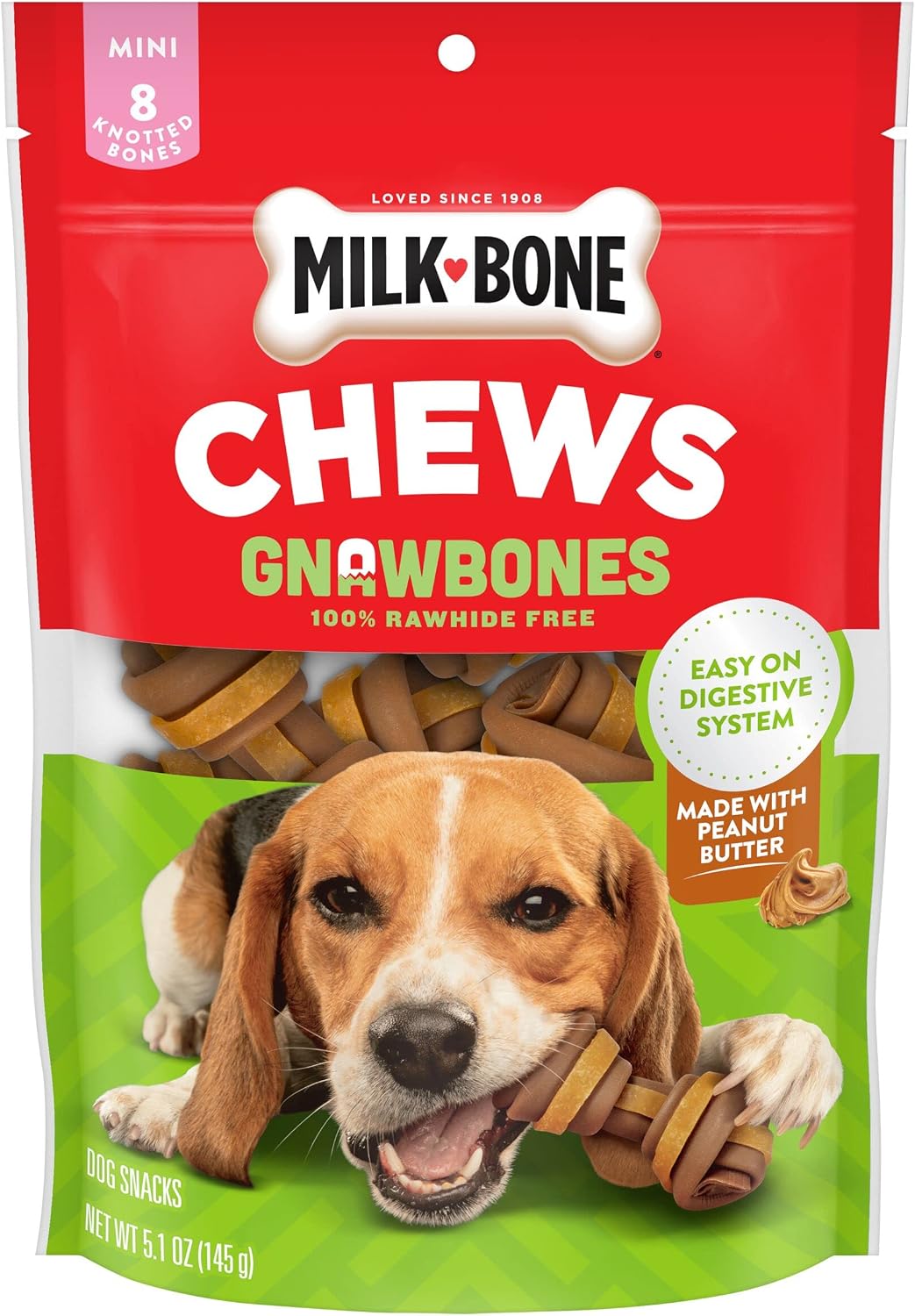 Milk-Bone Chews GnawBones Rawhide Free Dog Treats, Chicken, 5 Long Lasting Small/Medium Knotted Bones - Image 15