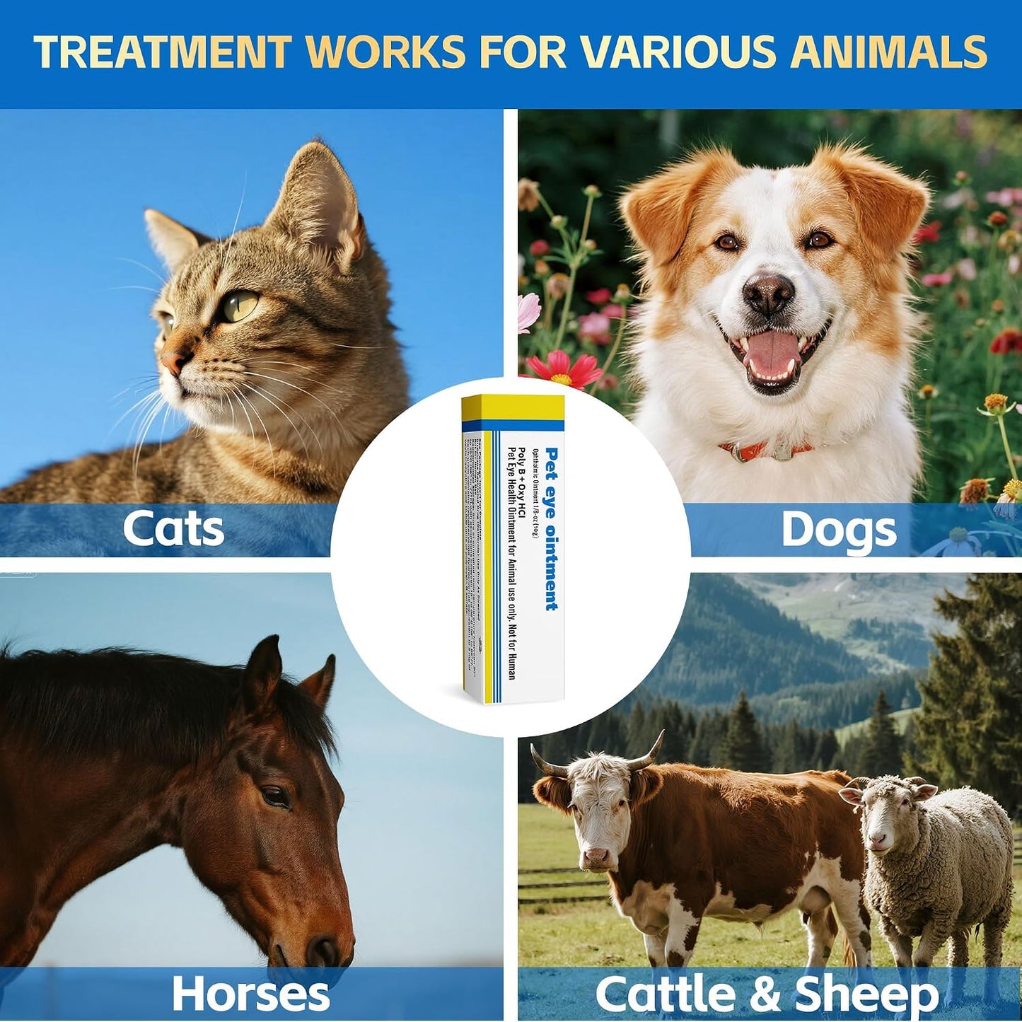 VivaElixir 10g pet eye health lubricant side profile showing directions.