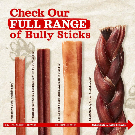 Natural Farm 6 inch braided beef dog treats close up view