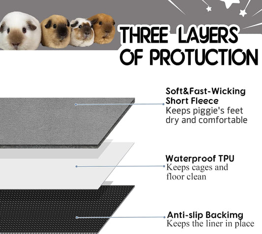 Gray fleece guinea pig cage bedding pads for C&C cages