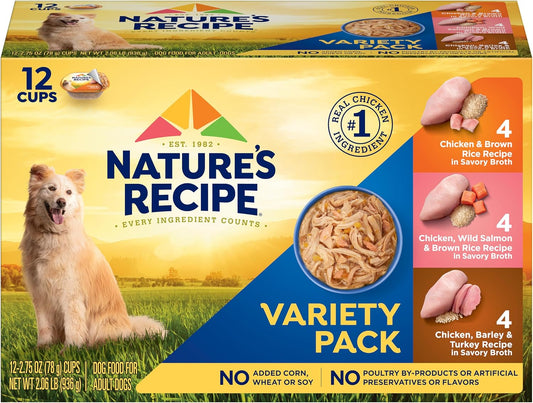 Nature's Recipe chicken salmon and turkey recipes adult wet dog food