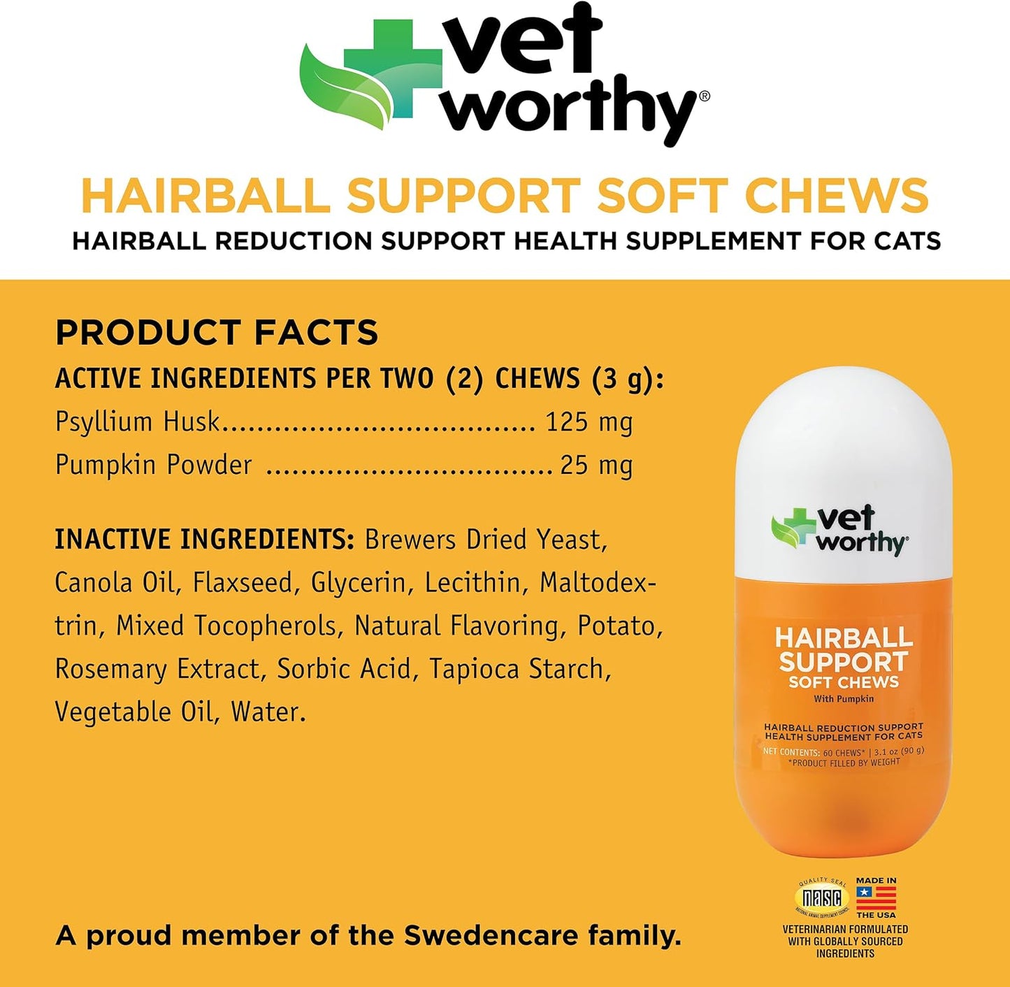 Wheat free daily furball control treats for long haired cats and kittens