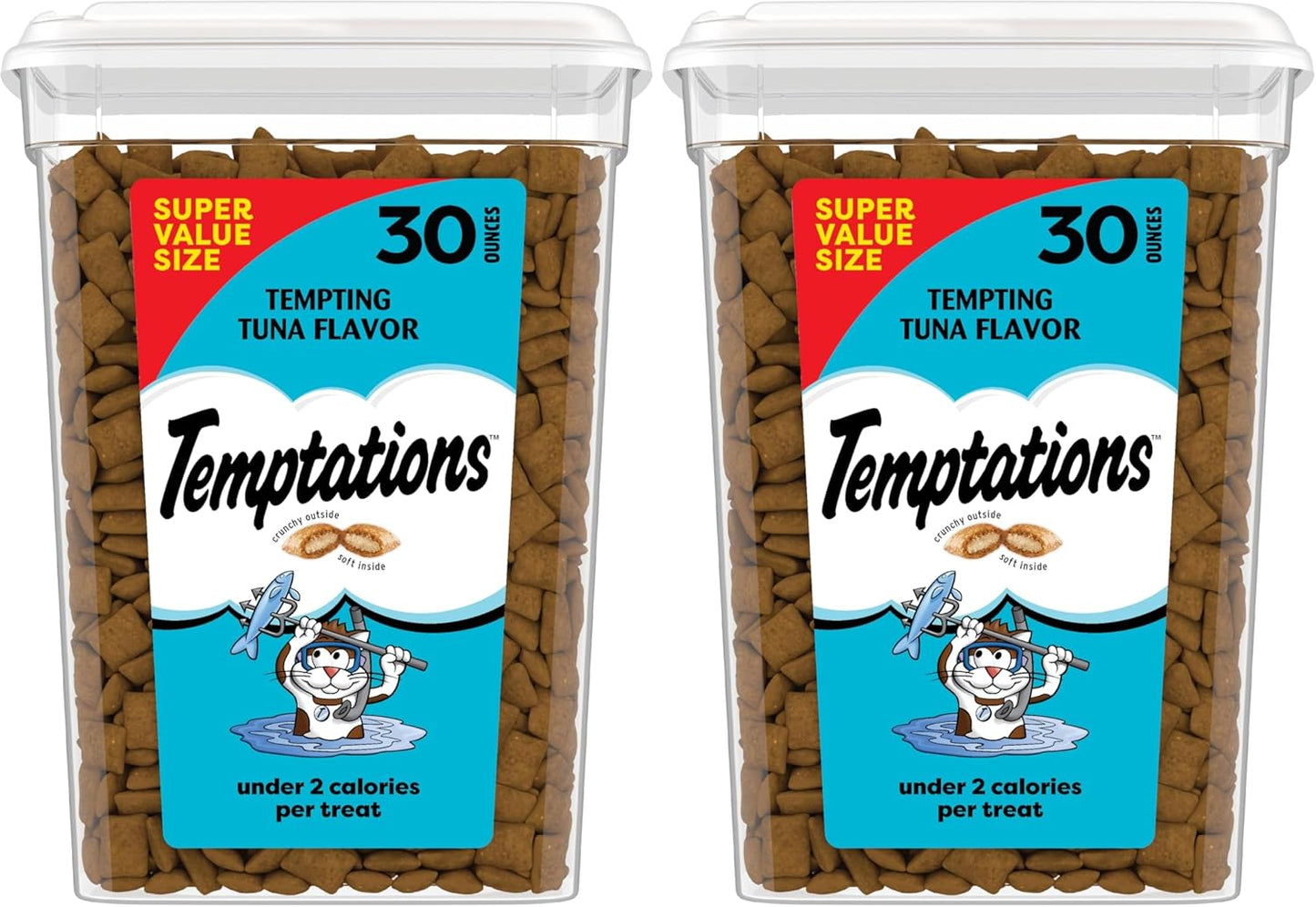 Temptations Cat Treats Classic Crunchy and Soft Cat Treats, Tempting Tuna Flavor, 16 oz. Tub - Image 15