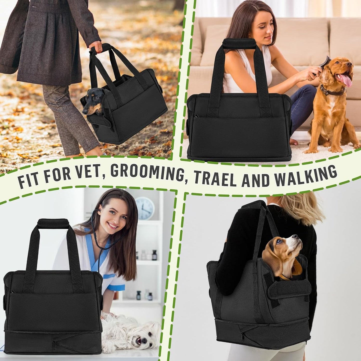 Likesing pet carrier bag showing open top design