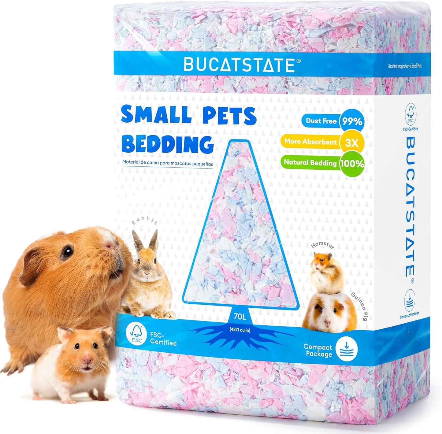 BUCATSTATE Hamster Bedding 70L, Truly 99% Dust-Free Small Animal Paper Bedding Odor Control, Cozy Hamster Litter for Rabbit Rat Syrian Dwarf Hamsters Gerbils (Harvest Sunset) - Image 13