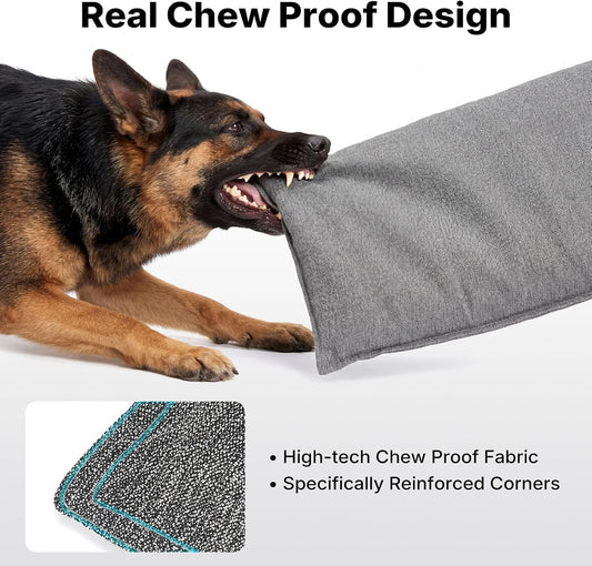 Close up of Veehoo reinforced corner stitching on dog bed