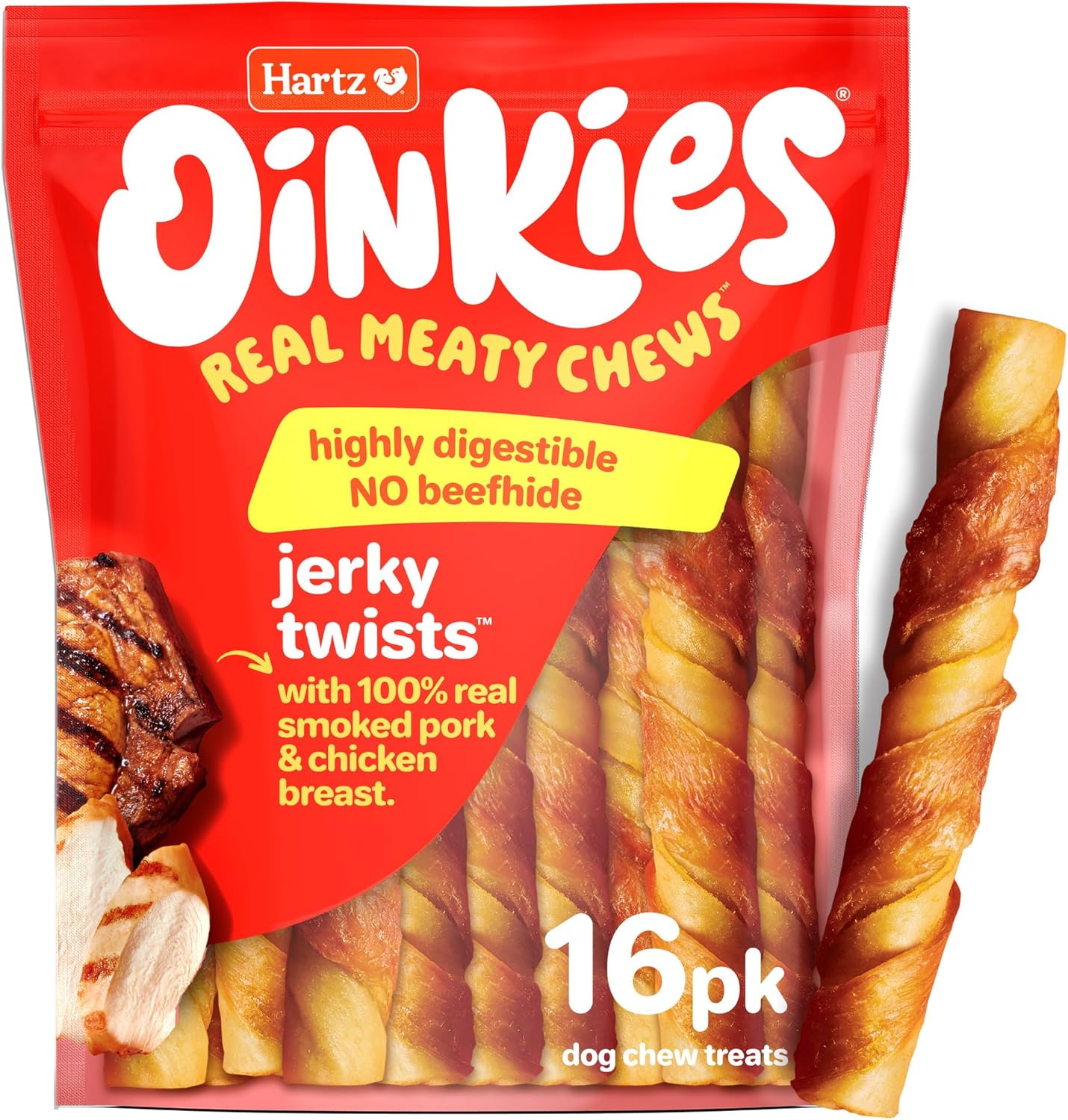 Oinkies Porkalicious Smoked Jerky Twists Dog Treats, 32pk - Image 12