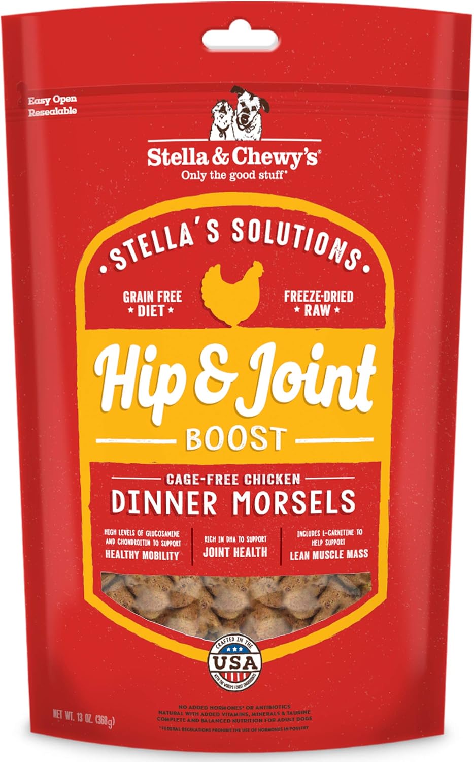 Stella & Chewy's - Stella's Solutions Skin & Coat Boost - Grass-Fed Lamb & Wild-Caught Salmon Dinner Morsels - Freeze-Dried Raw, Protein Rich, Grain Free Dog Food - 4.25 oz Bag - Image 14