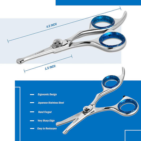 Laazar blunt pet trimming scissors showing the rounded safety ballpoint tip