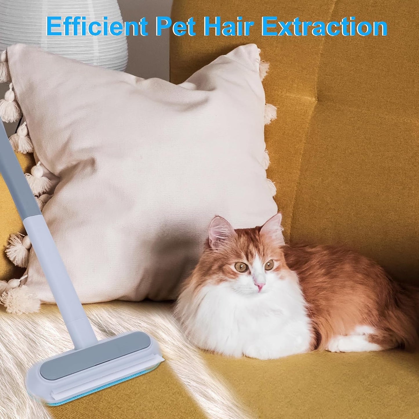 Pet Hair Remover for Furniture, 17.3Inch, Reusable Lint Brush for Dog and Cat Hair - Multifunctional Fur Removal Tool, Gentle on Couches, Carpets, Car Seat, Clothes, Bedding - Image 9
