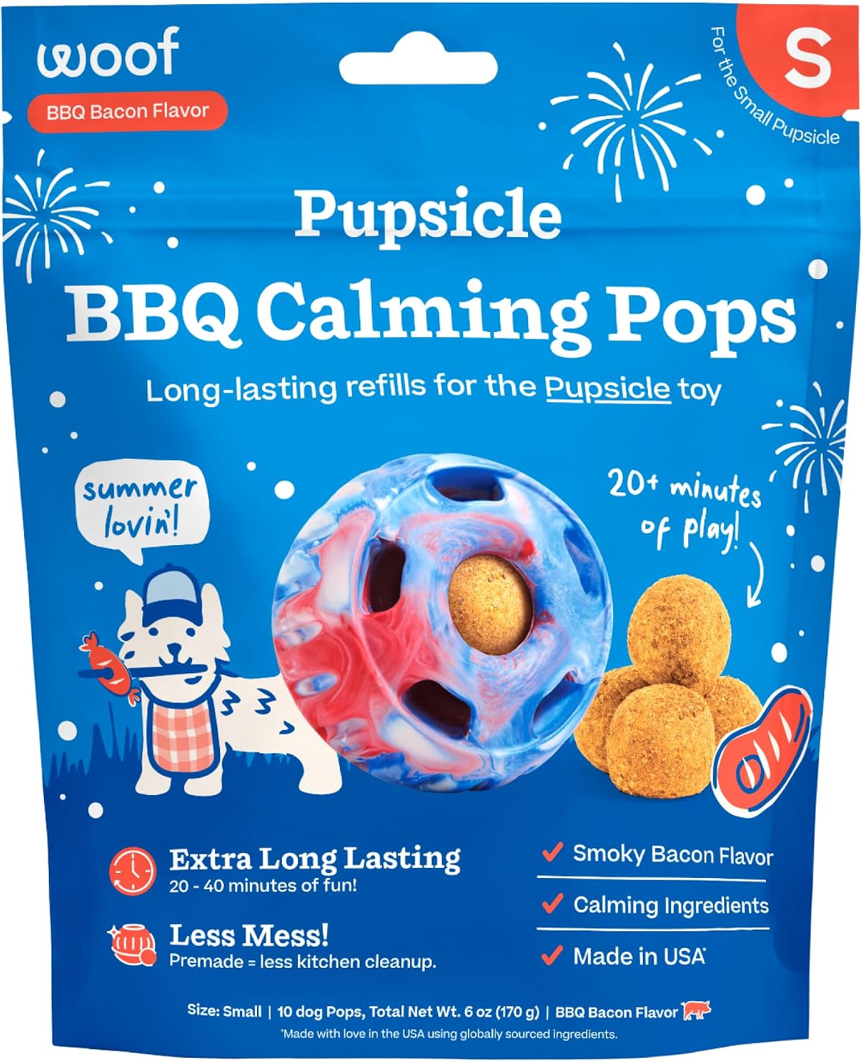 WOOF Refill BBQ Pops & Summer Pupsicle Favorite Distraction Grain-Free Smokey Beef Flavor Lickable Dog Treats - Large Pops for Dogs 25-75 lbs - 7 Count - Image 9