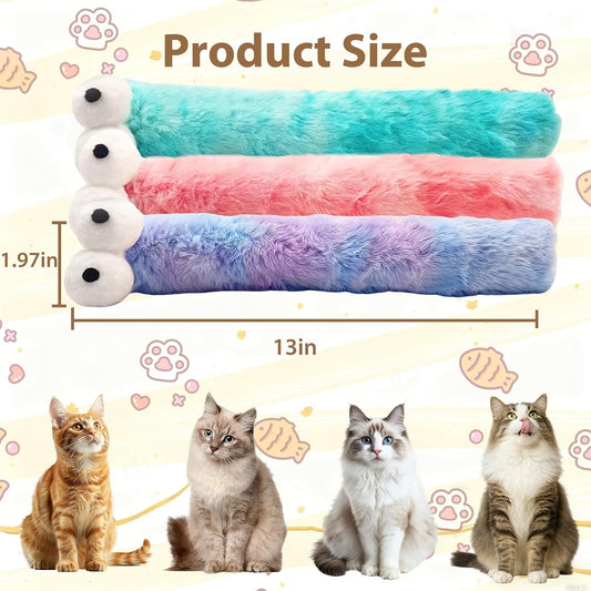 Three Kiroyal 16 inch cat kicker toys showing gradient colors