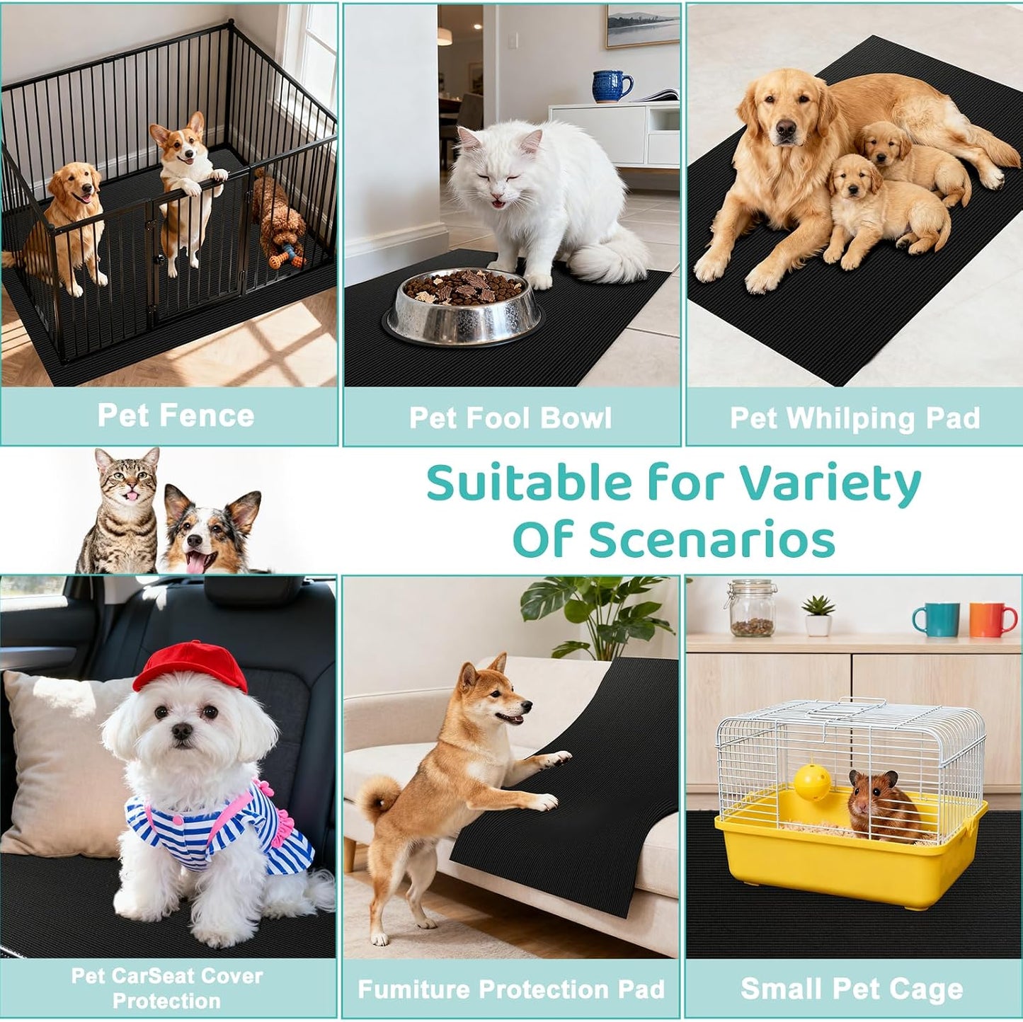 Folded Wiojtry pet crate mat for easy storage