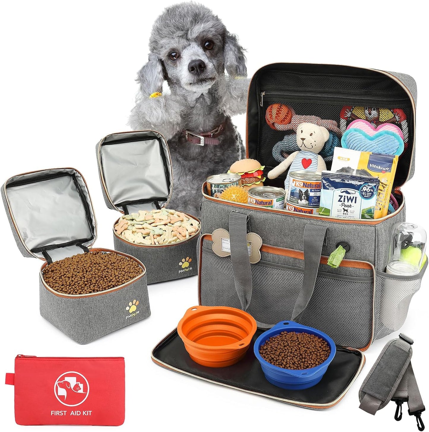 Dog Travel Bag for Traveling| Week Away/Overnight Travel Accessories with Multi-Function Pockets|Pet Travel Set for Dog and Cat|Ultimate Gift for Dog Moms &Dads, Doggy Lovers &Pet Owners - Image 11