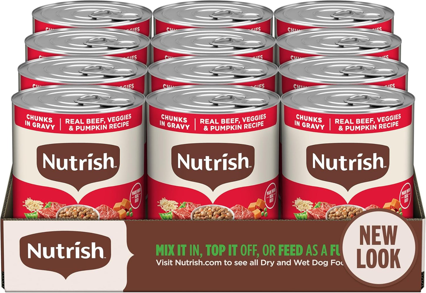 Nutrish Rachael Ray Wet Dog Food Chunks in Gravy Real Chicken & Veggies Recipe, 13 oz. Can, 12 Count - Image 15