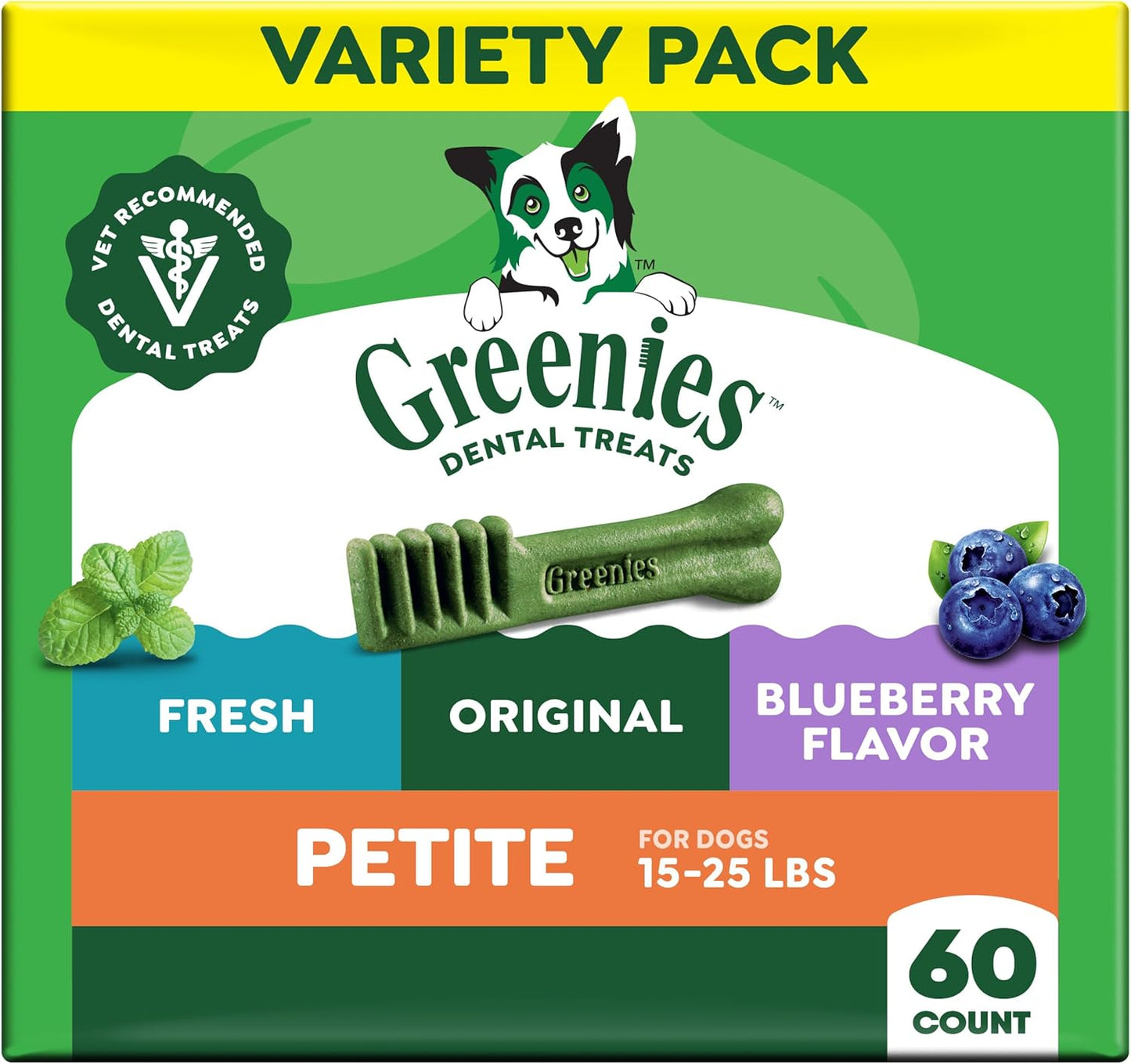 Greenies Veterinarian-Recommended Adult Natural Dental Dog Treats Petite Size, Blueberry Flavor, 12 oz. Pack, 20 Count - Image 15