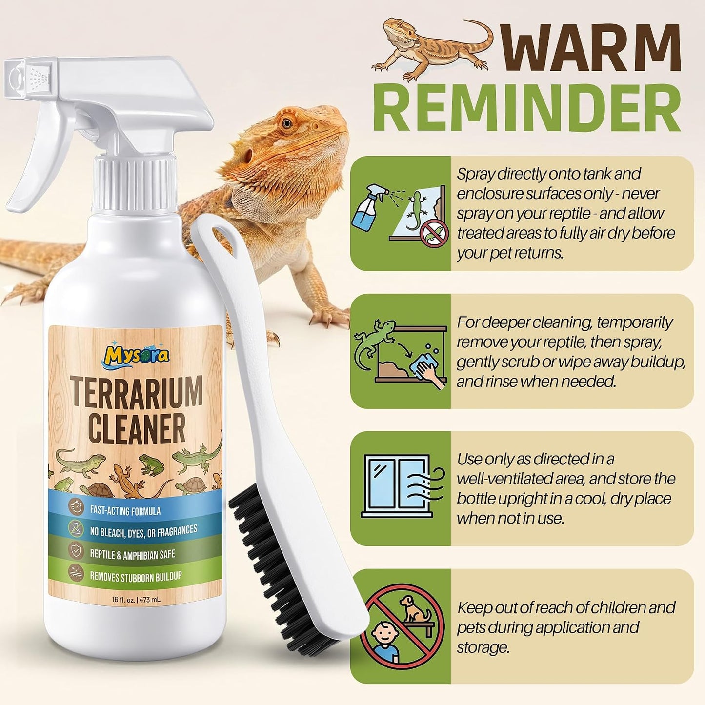 Bearded dragon terrarium maintenance kit accessories
