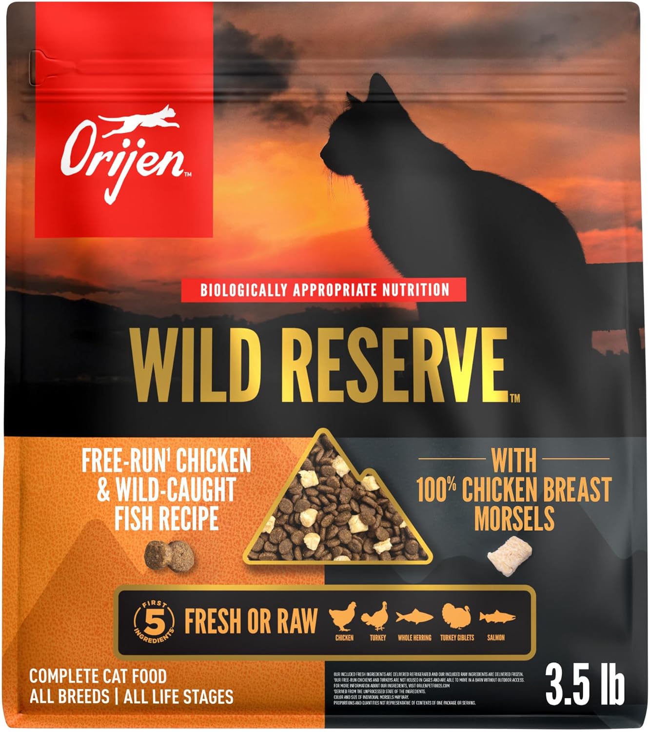 ORIJEN Wild Reserve Dry Cat Food Wild-Caught Fish Recipe 3.5lb Bag - Image 11