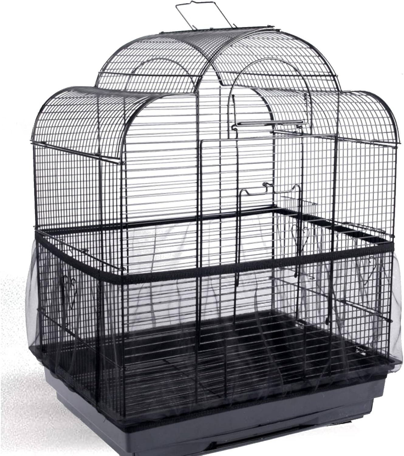Hakeeta Bird Cage Skirt, Mesh Bird Seed Catcher, Birds Cage Airy Net Cover, Soft Nylon Ventilated Skirt Traps Cage Basket Seed Guard Parrot with Adjustable Drawstring.(Large Size-XL(White) - Image 11