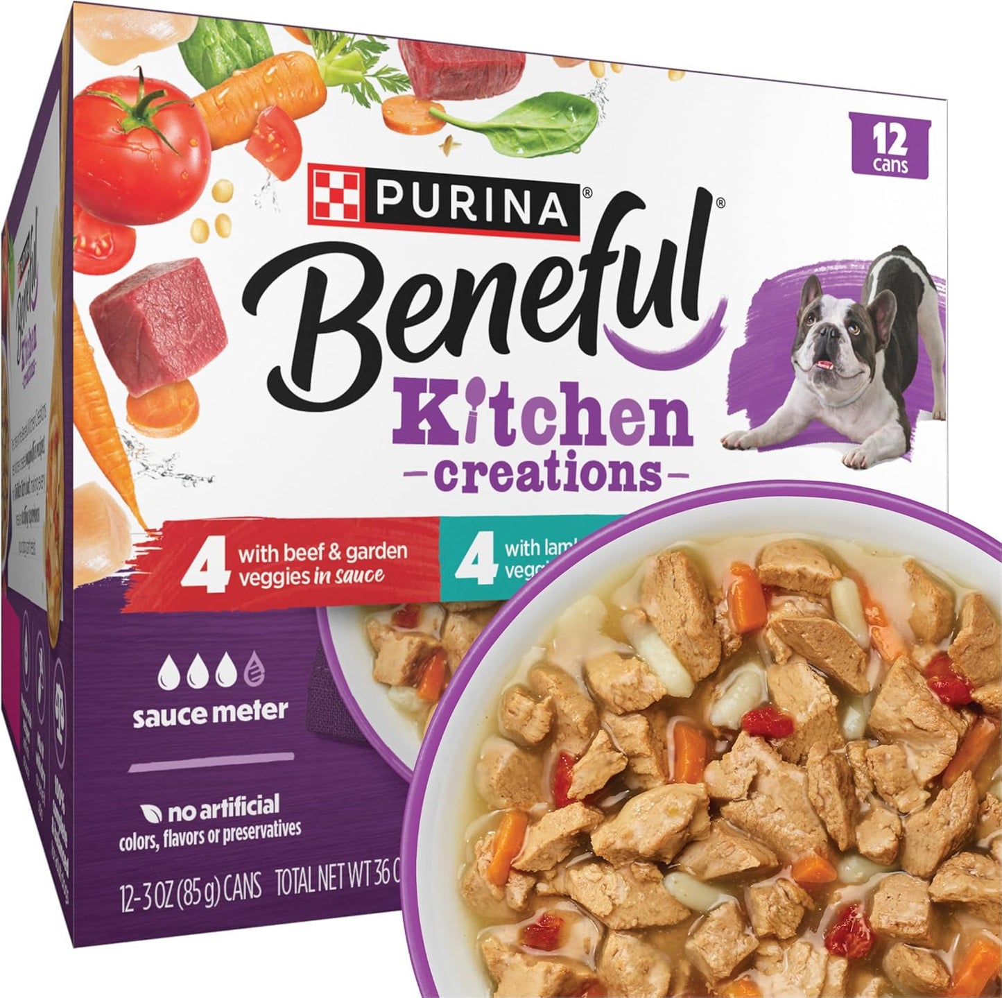 Purina Beneful Kitchen Creations With Beef, Chicken, or Lamb Wet Dog Food Variety Pack - (Pack of 30) 3 oz. Cans - Image 15