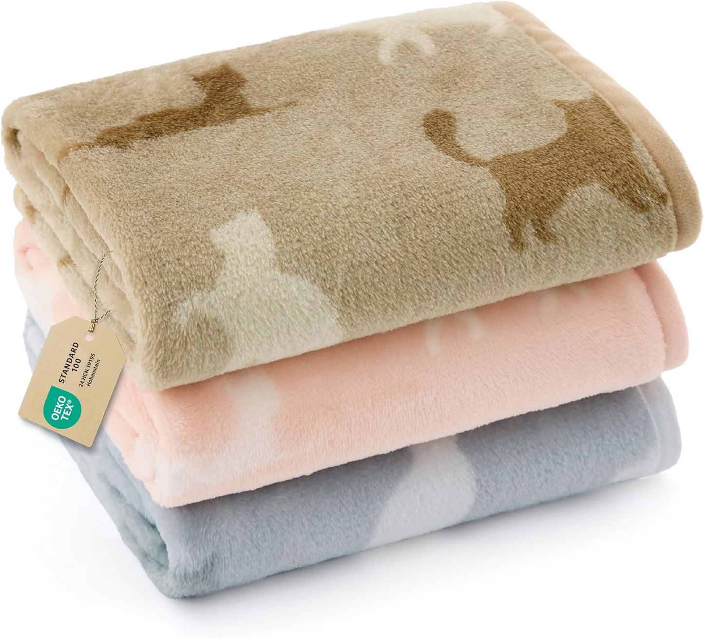 Bedsure 3-Pack Dog Blanket, Ultra-Soft Flannel Fleece Puppy Blanket with Cute Dog Prints, Machine Washable Pet Blanket for Indoor Crate Bed & Travel, Pet Throw Blanket for Small Doggy Kitten, 23x16 - Image 9