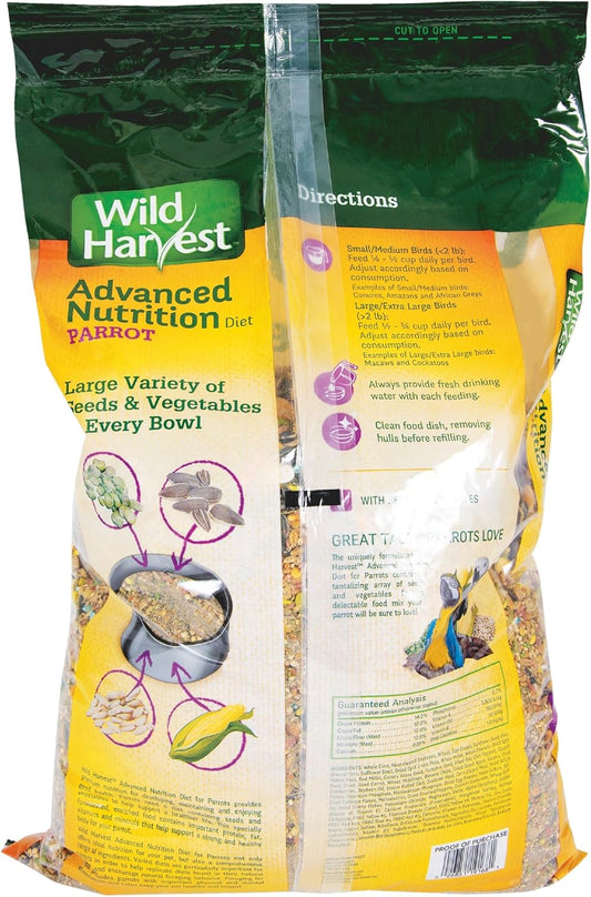Wild Harvest parrot diet 8 pound packaging label details