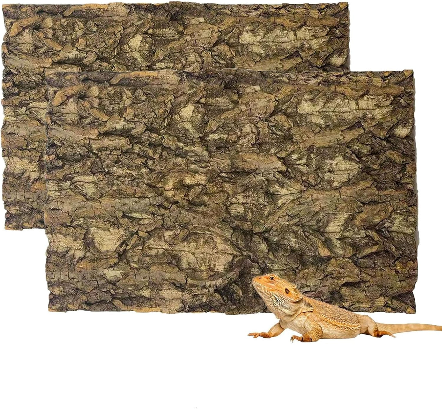 Tfwadmx 2PCS Thickened Cork Terrarium Bark Background, 11.8"x11.8" Natural Cork Bark for Reptiles Bearded Dragon Climbing Mat Reptile Climbing Wall Terrarium Background Decor for Lizard Gecko Snake - Image 9