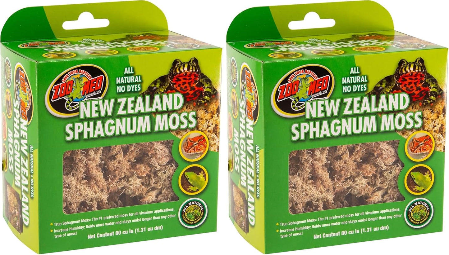 Hydrated sphagnum moss used inside a humid reptile hide