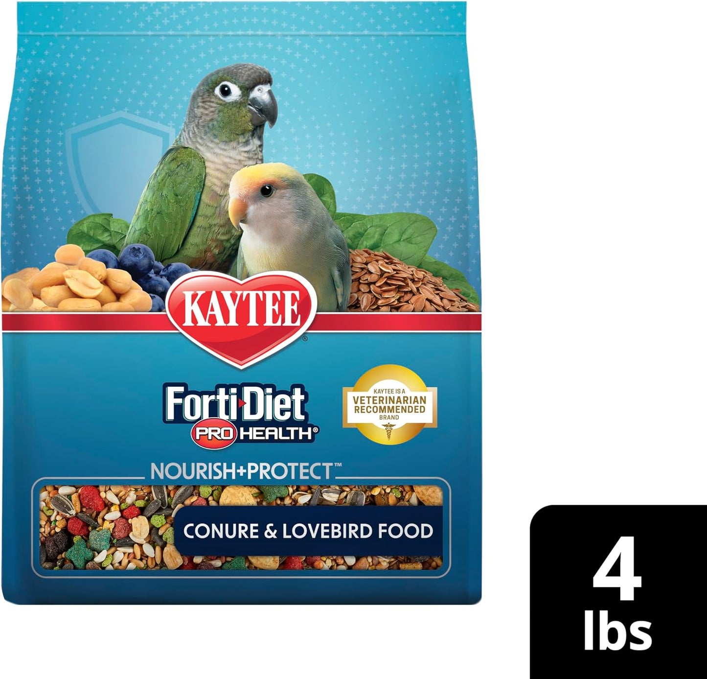 Kaytee Forti-Diet Pro Health Nourish+Protect Conure & Lovebird Food, Comprehensive Nutrition Backed by Science, Digestive Health, Immune Support, 4 pounds - Image 13