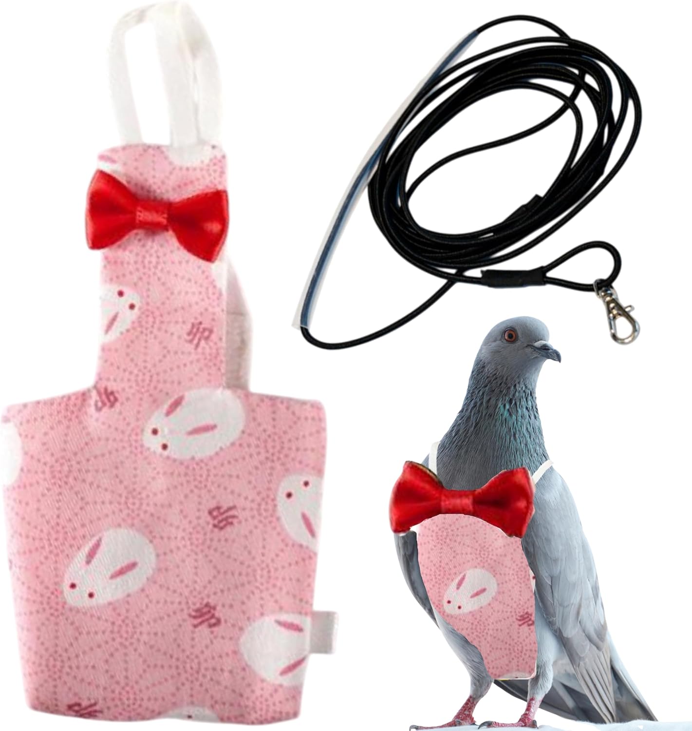 Homedy Crafts premium bird harness set with matching leash for indoor furniture protection