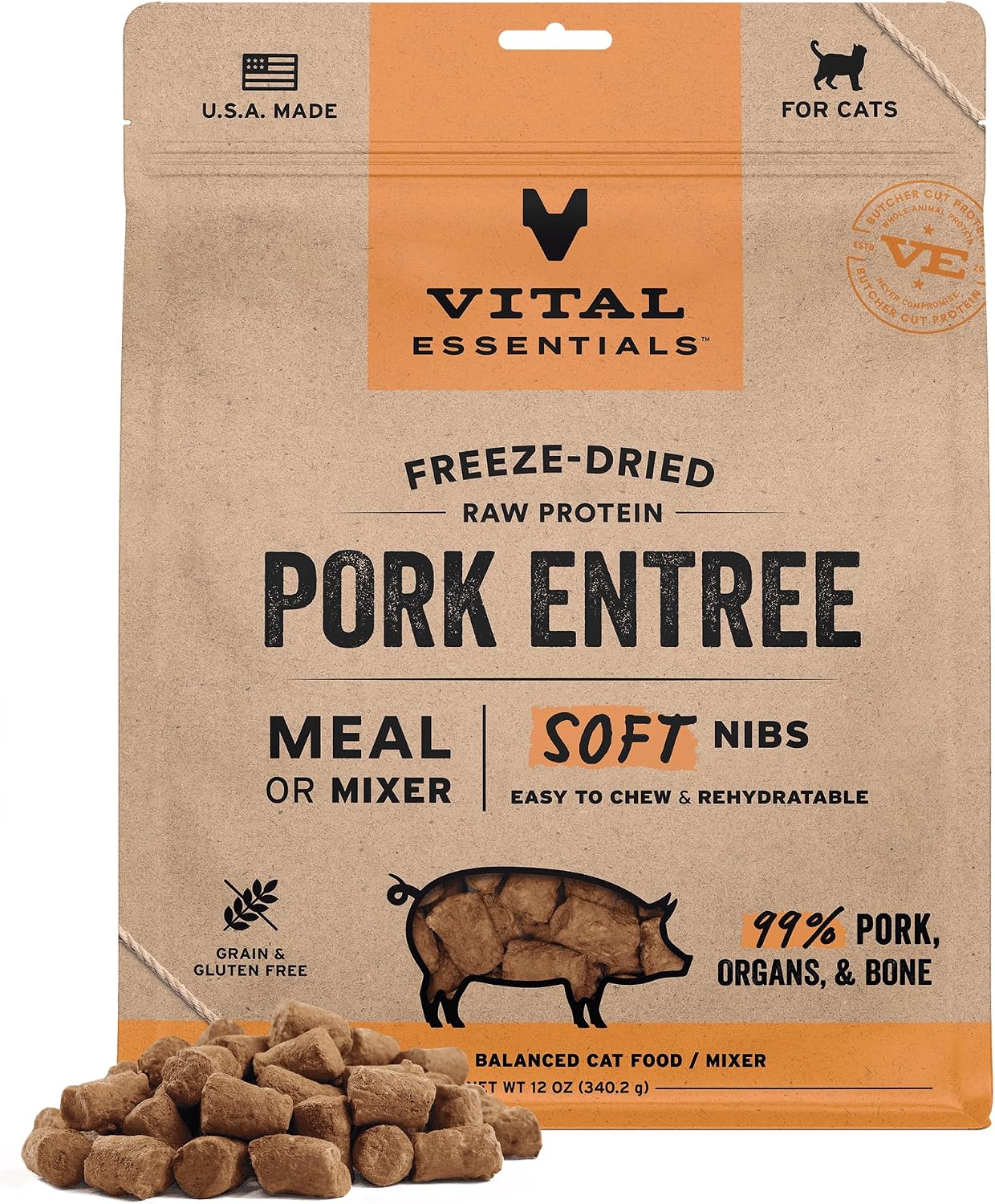 Vital Essentials Freeze Dried Cat Food, Raw Chicken Soft Nibs | Complete Meal or Topper | 99% Chicken, Organs & Bone | Limited Ingredient, High Protein, Grain Free Dry Cat Food | 12 oz Bag - Image 15