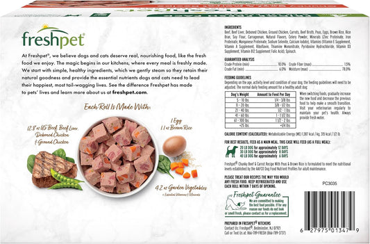 Freshpet Fresh Dog Food, Slice & Serve Roll, Chunky Beef & Carrot Recipe, Value Pack 4 x 1.5 lb. Rolls - Image 2