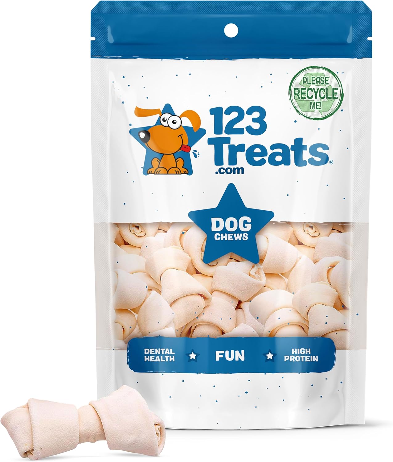 123 Treats Dog Rawhide Bones: Rawhide Bones Chews 3-4" Premium Raw Hide Dog Bone, Free Range Grass Fed Cattle with No Hormones, Additives or Chemicals, Tasty Long Lasting Chews for Dogs, Pack of 15 - Image 10