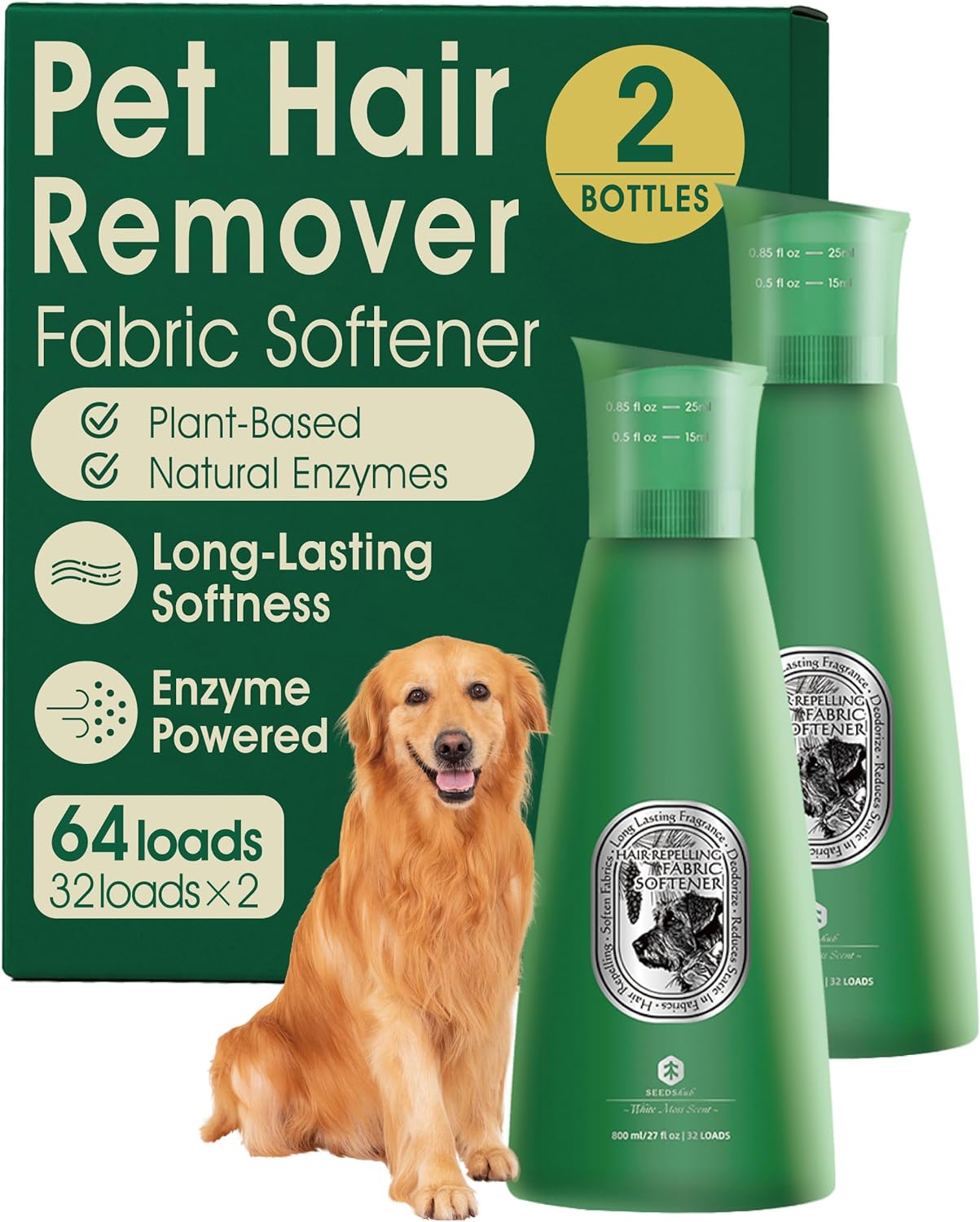 Pet Hair Remover for Laundry Bundle, Detergent + Fabric Softener Liquid, Up to 90% Fur Removal, Plant-Based Enzyme Formula for Dog and Cat Fur, Odor & Stain Remover, Cedar Scent, 2 x 27 fl oz - Image 11