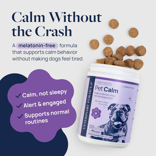Veterinary Formula dog calming treats with L-Theanine ingredient details