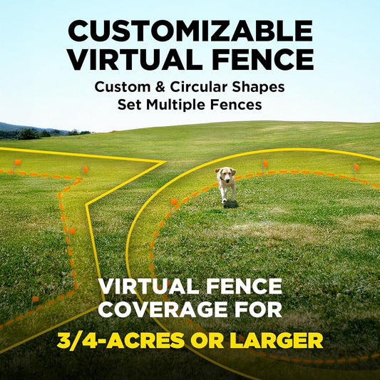 Dogtra subscription free wireless dog fence app interface displaying custom virtual boundary setup.