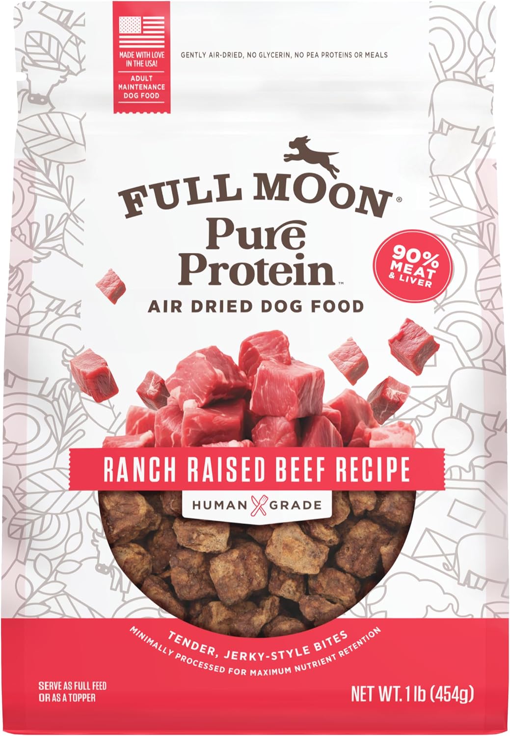 Full Moon Pure Protein Air Dried Dog Food Ranch Raised Beef Recipe 2lb - Image 10