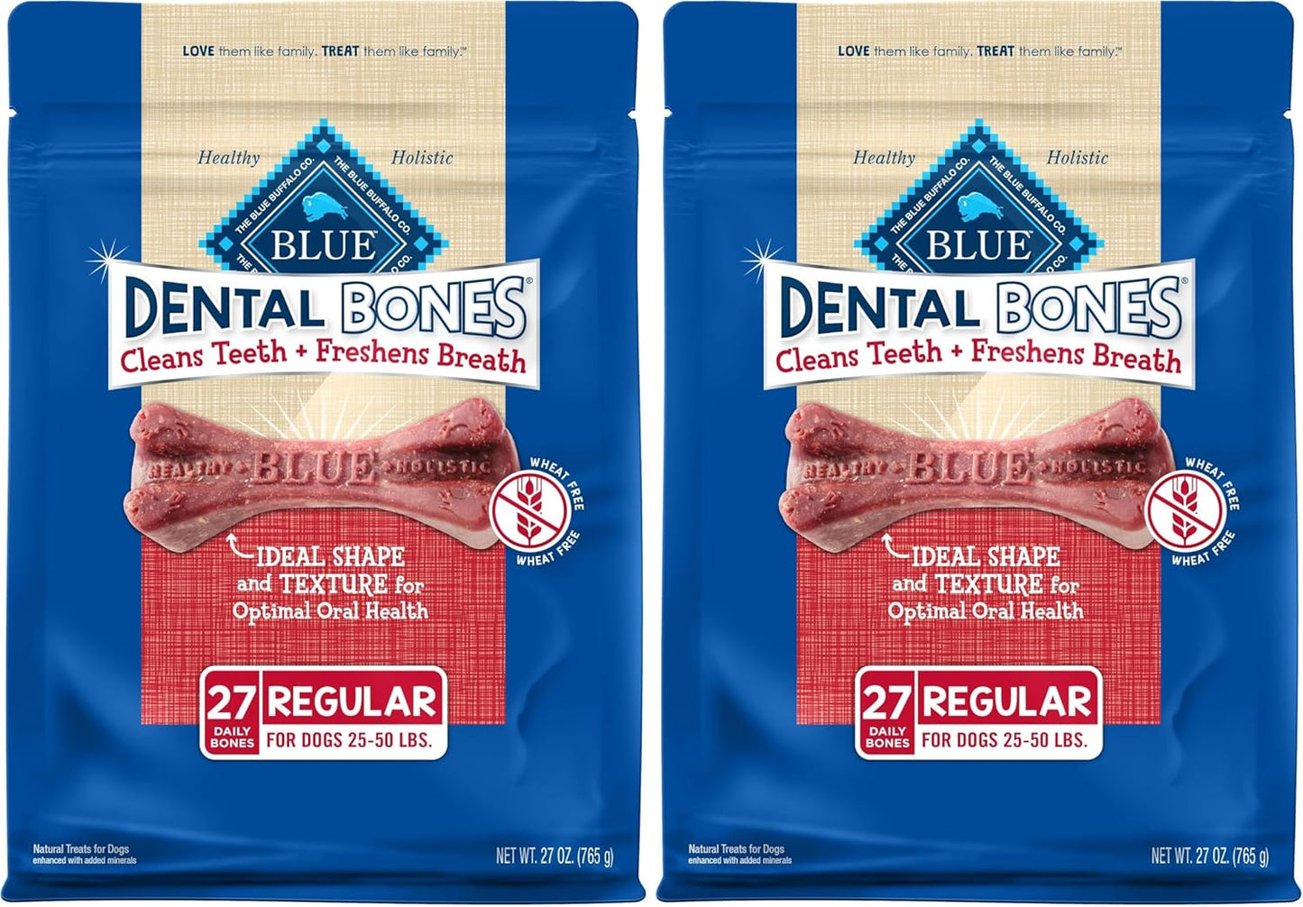 Blue Buffalo Dental Bones Regular Natural Dental Chew Dog Treats Bag Value Pack - Image 11