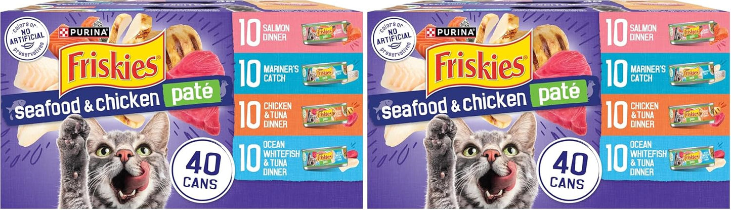 Purina Friskies Pate Wet Cat Food Variety Pack Seafood and Chicken Pate Favorites 40ct VP - (Pack of 40) 5.5 oz. Cans - Image 11