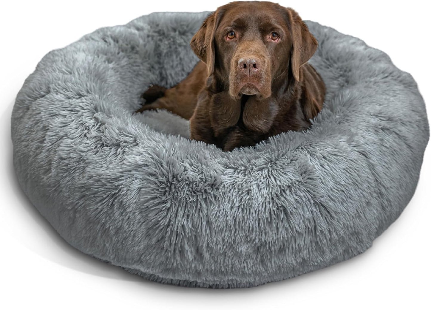 Best Friends by Sheri The Original Calming Donut Dog Bed for Small Dogs up to 25 lbs, Shag Faux Fur, Taupe, 23" x 23" - Image 15