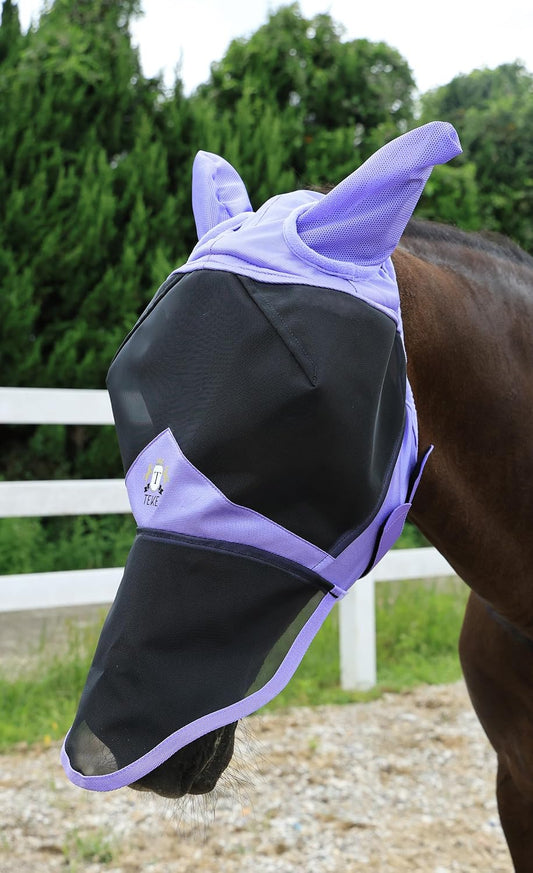 Close up of 3D eye visor on T Teke horse fly mask