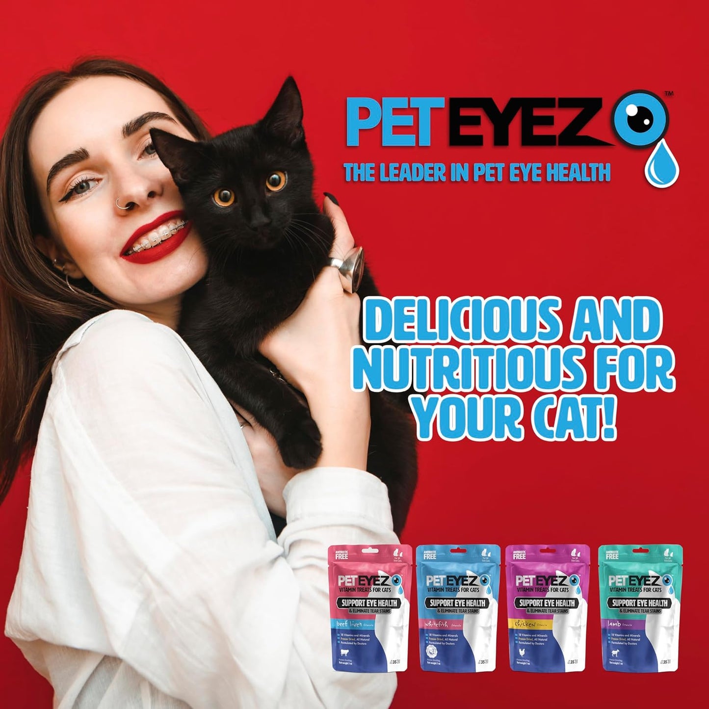 One ounce pack of PetEyez natural tear stain remover containing thirty five counts.