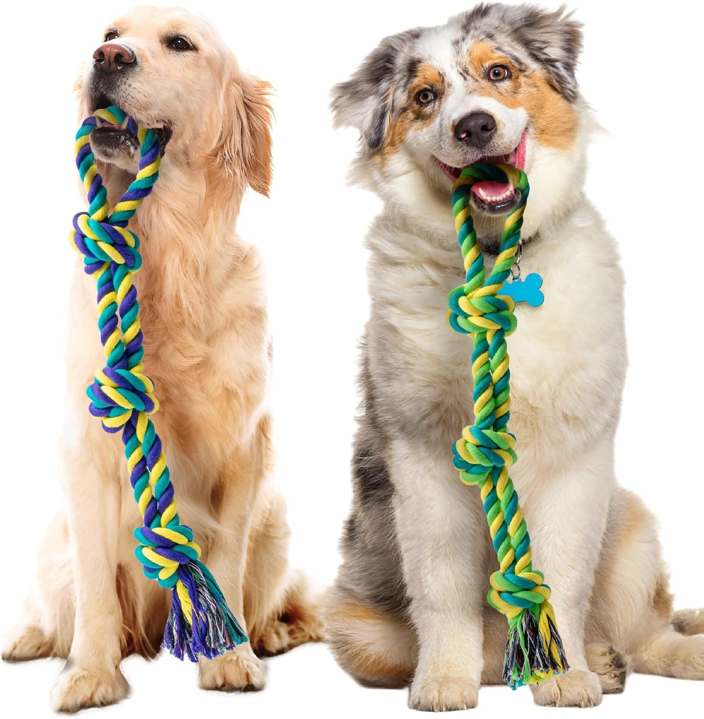 SHARLOVY Large Tough Chew Toys for Aggressive Chewers Large Breed,Heavy Duty Dental Rope Toys Kit for Medium Dogs,5 Knots Indestructible Cotton Puppy Teething Chew Tug Toy Set of 9 - Image 15