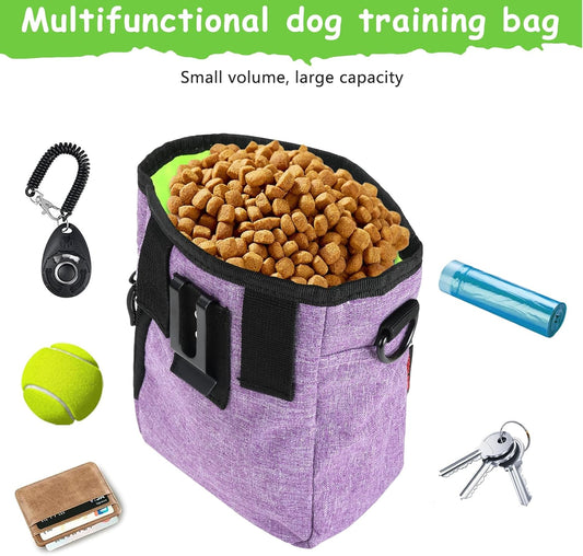 Kissleaf pet training bag with magnetic closure open view