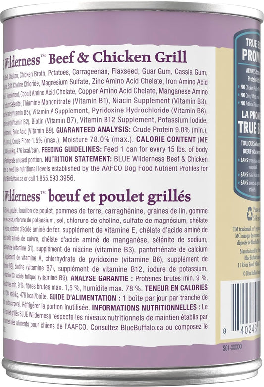 Blue Buffalo grain free high protein canned dog food pack of twelve