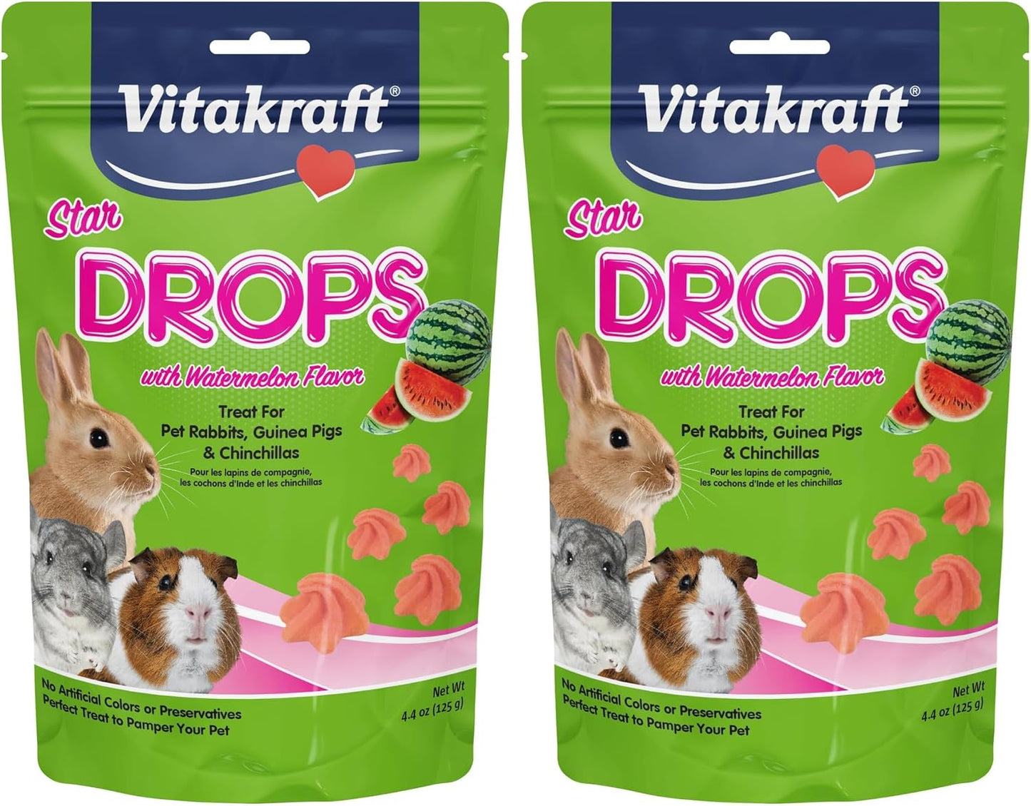 Vitakraft Drops Rabbit Guinea Pig Hamster Treats Watermelon Flavor 4.4 Ounce Bag Delicious Yogurt Enriched Drops with Fruity Flavor Nutritious Small Animal Snacks for Rabbits Guinea Pigs and Hamsters - Image 10