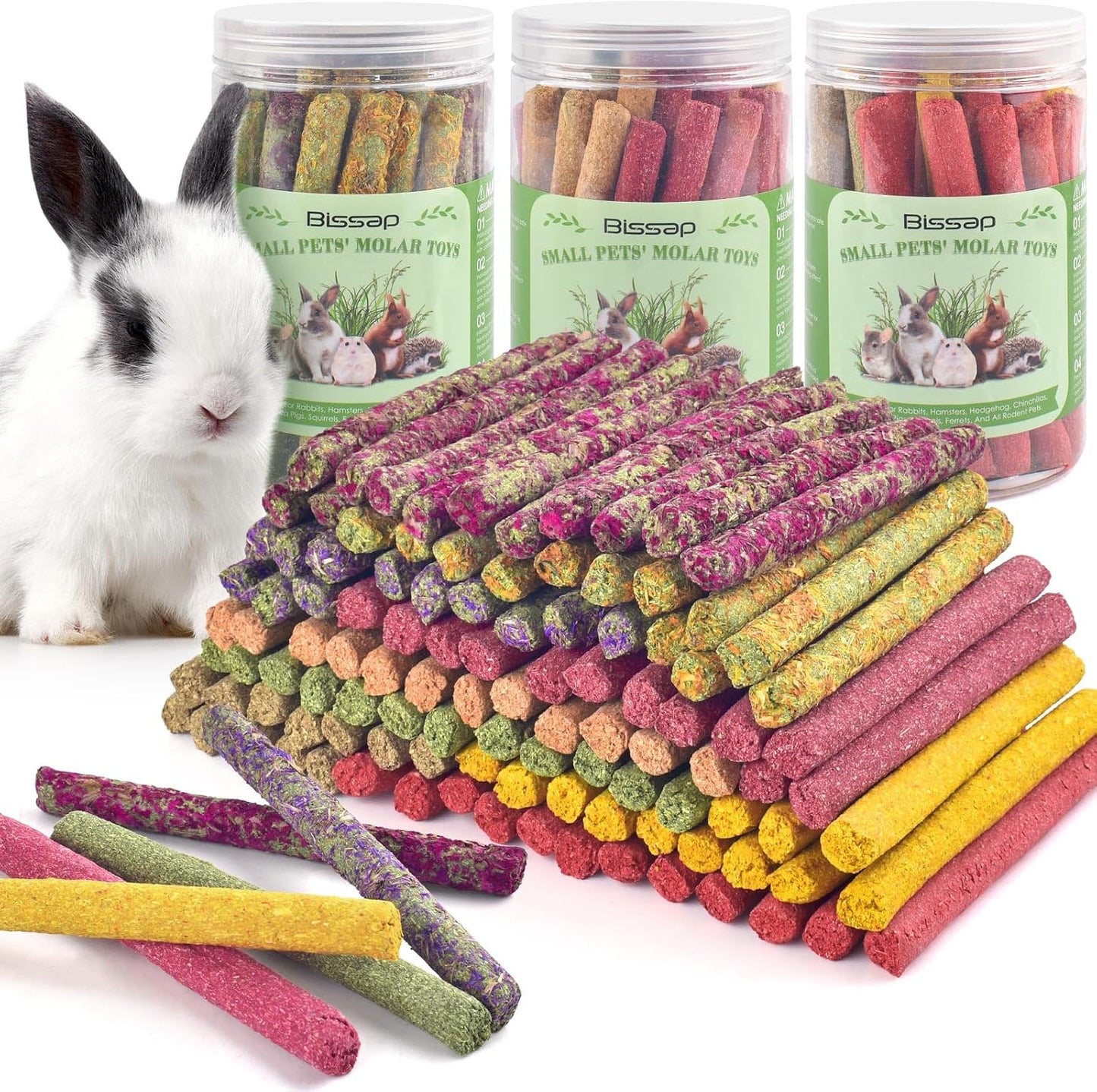 Bissap 36PCS Rabbit Chew Sticks, Mixed Natural Timothy Hay Oat Carrot Bunny Chew Toys and Treats for Rabbits Bunnies Chinchillas Guinea Pigs Hamsters and Other Small Animals Molar Snacks - Image 9